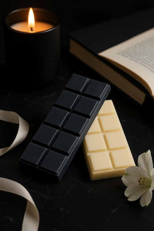 Black Alchemy and White Veil duality fragrance breakaway bars